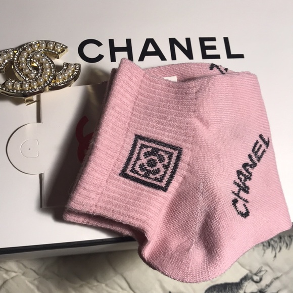 CHANEL Socks & Bag fun Chanel style from off brand store Pink small size 6-7 sz - Picture 10 of 11